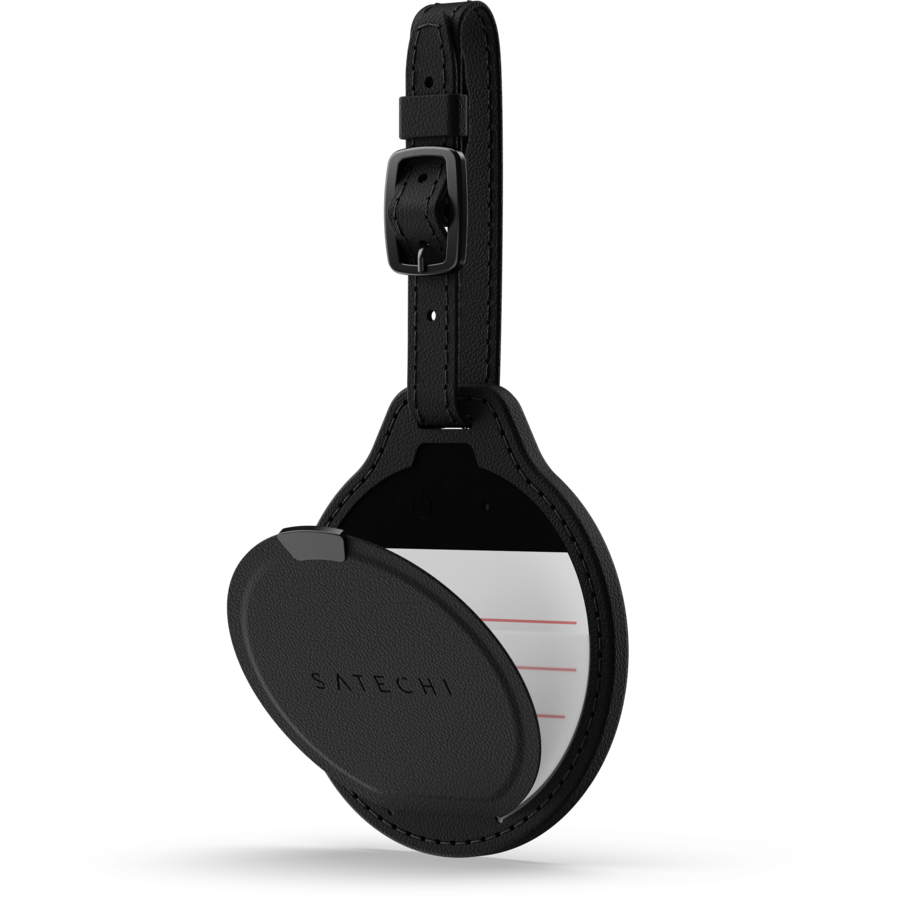 Oferte la Tag de Localizare Bagaj Vegan Leather Negru