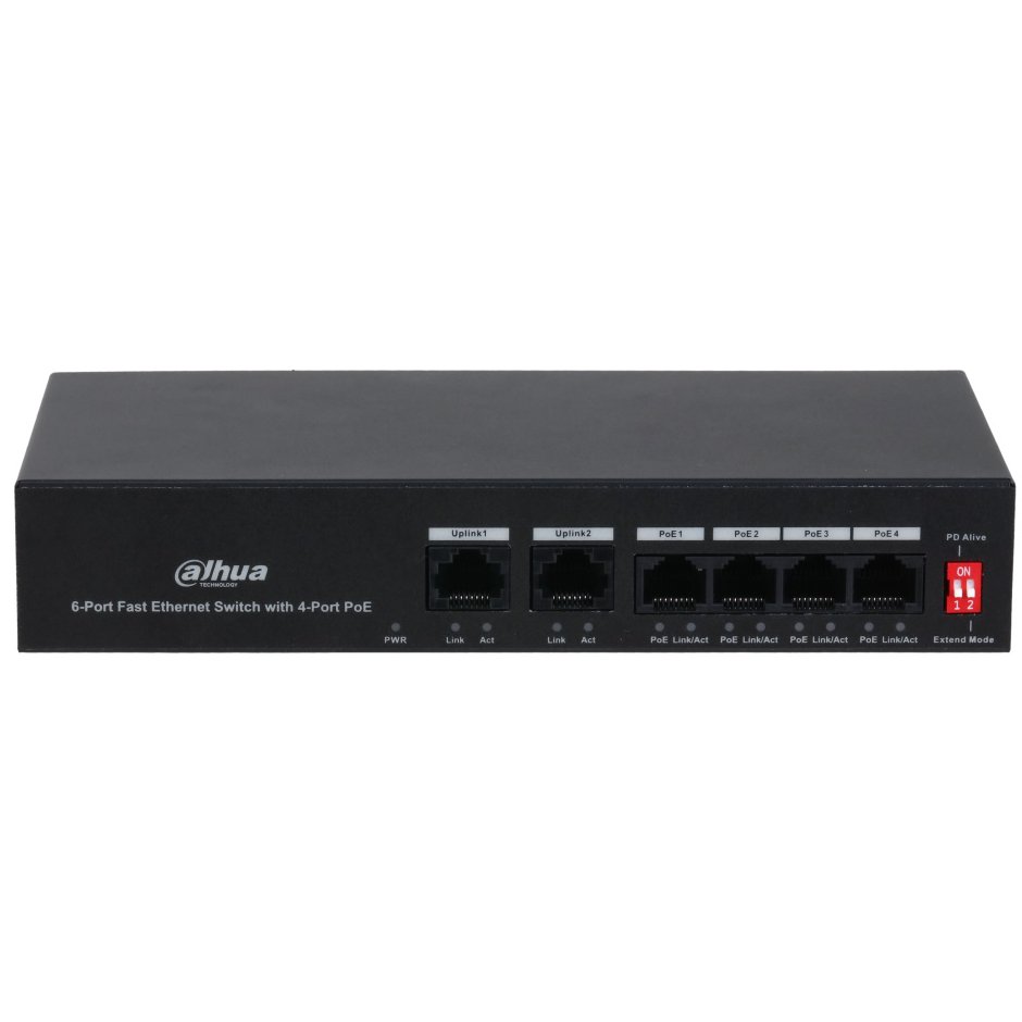 Oferte la Switch 4 porturi PoE Eco Series Dahua PFS3006-4ET-36, 2 uplink, 4x PoE