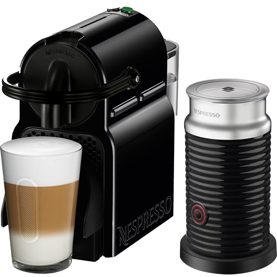 Pachet Espressor Capsule Inissia + Aparat Pentru Spuma De Lapte Aeroccino 3 EN80.BAE 1.7L 1260W 19Bar Negru-Argintiu