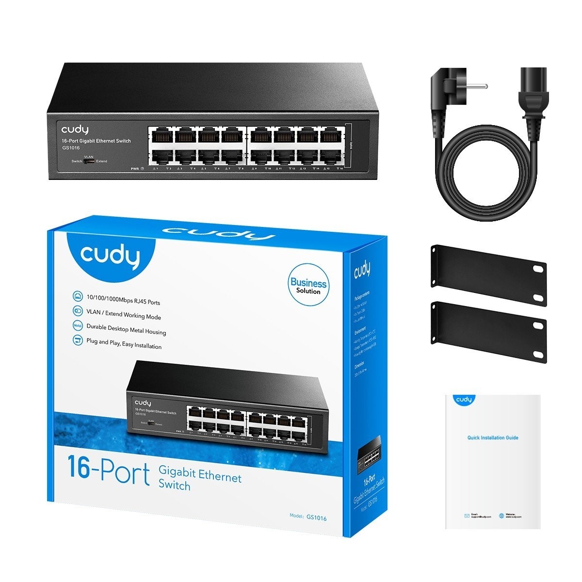 Oferte la SWITCH CUDY; model: GS1016; PORTURI: 16 x RJ-45 10/100/1000