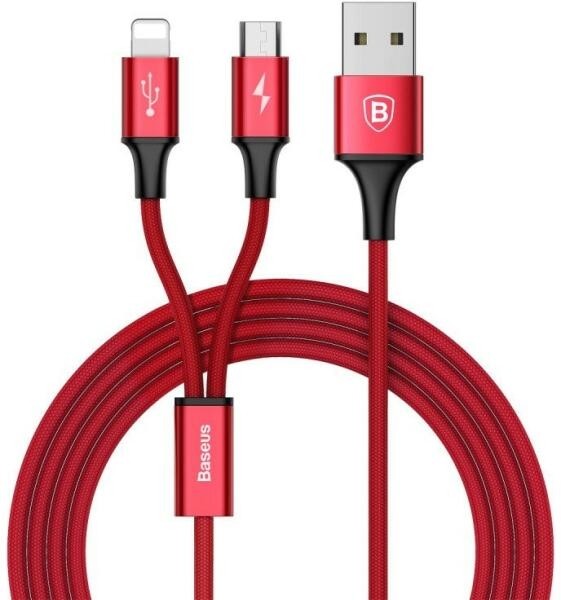 Oferte la Cablu de date, 1,2 m, IP+Micro+Type-C, Rosu