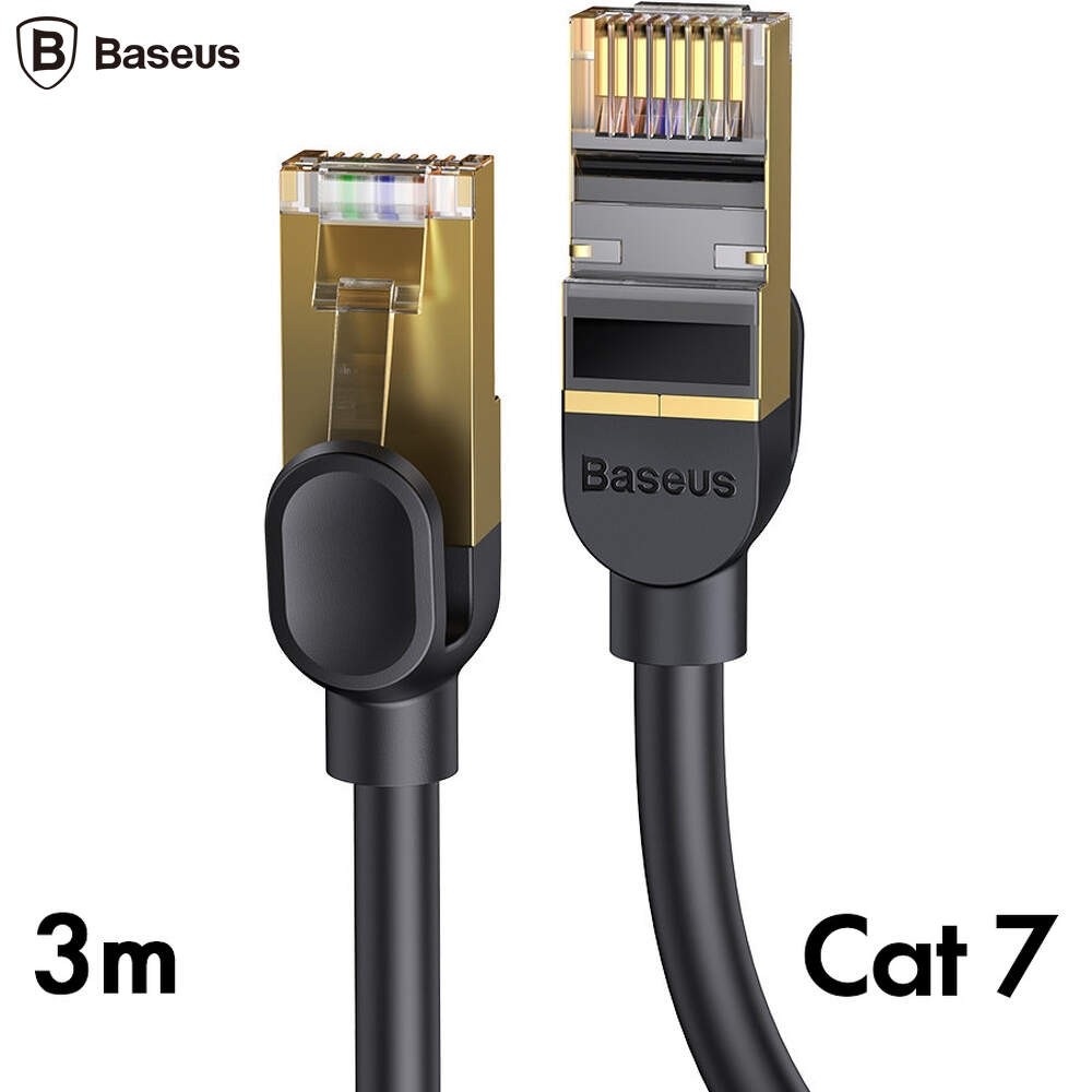 Oferte la Cablu de retea rapid Rj45 Cat. 7 10 Gbps 3m, subtire, negru, producator Baseus