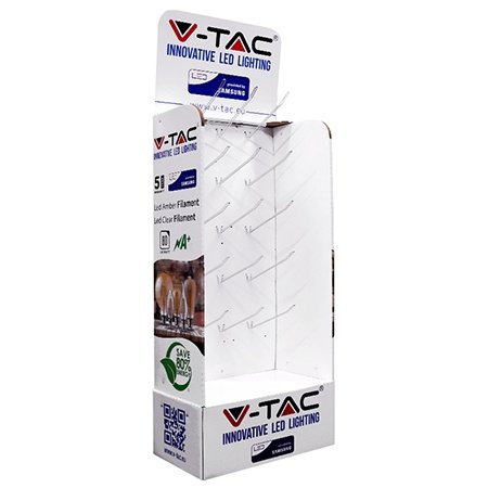 Stand Carton cu 15 Carlige Metalice Alb