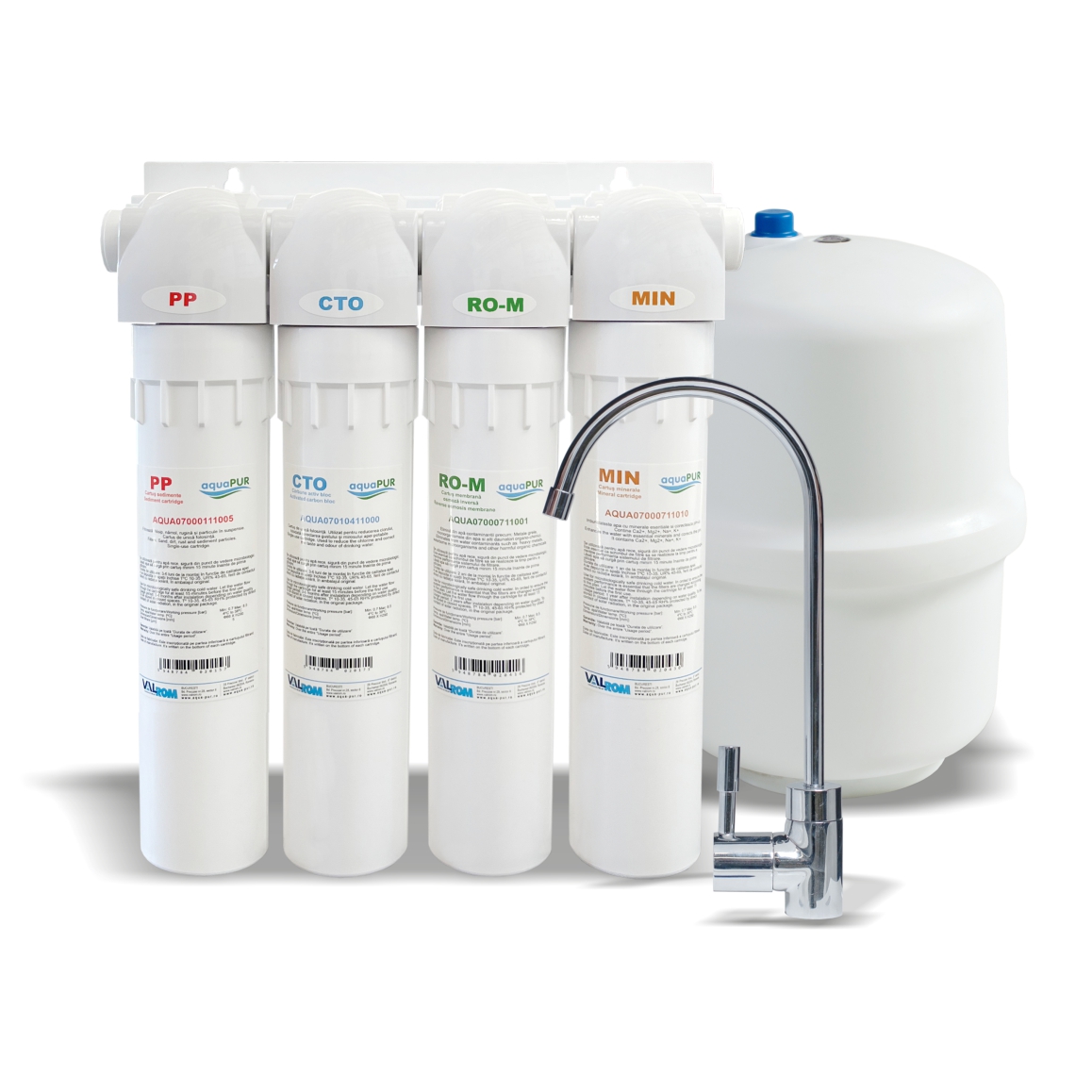Statie osmoza inversa Valrom Quick AquaPur cu mineralizare, 4 stadii