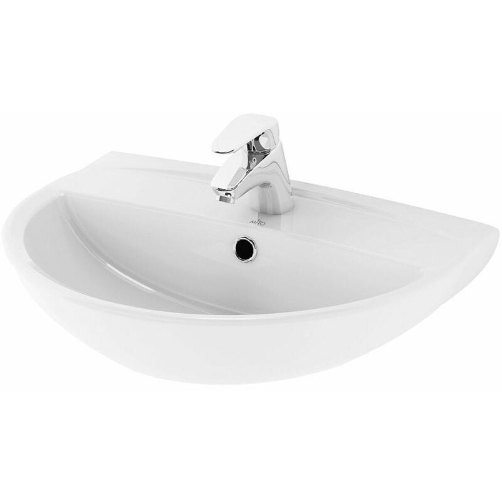 Oferte la Lavoar semirotund Ceresanit Ice, ceramica, alb, 42.5 x 58.5 x 17 cm