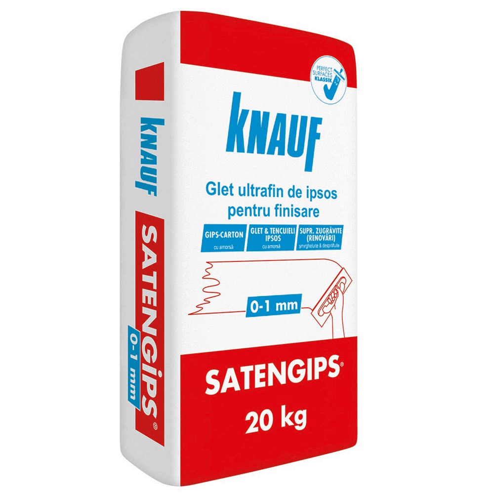 Oferte la Glet pe baza de ipsos Knauf Satengips, 20 kg