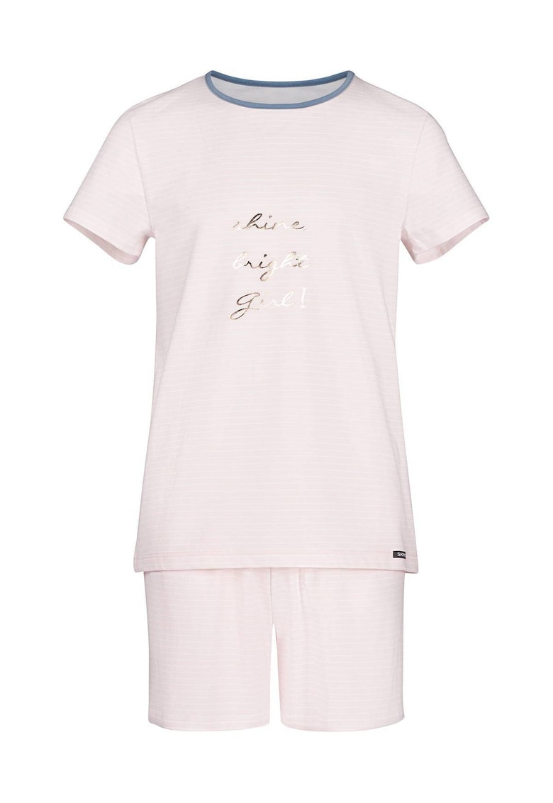 Oferte la Pijama din amestec de bumbac cu pantaloni scurti - Bej