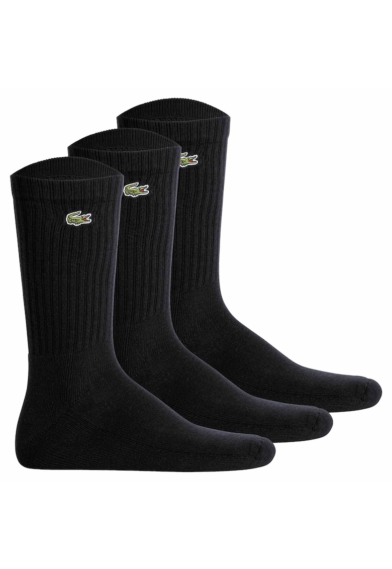 Oferte la Set de sosete lungi unisex cu logo - 3 perechi - Negru