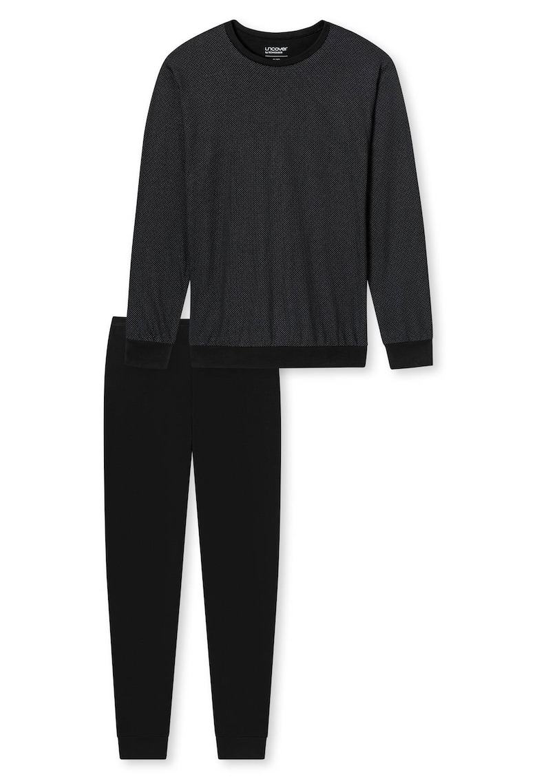 Oferte la Pijama cu pantaloni lungi si imprimeu - Negru