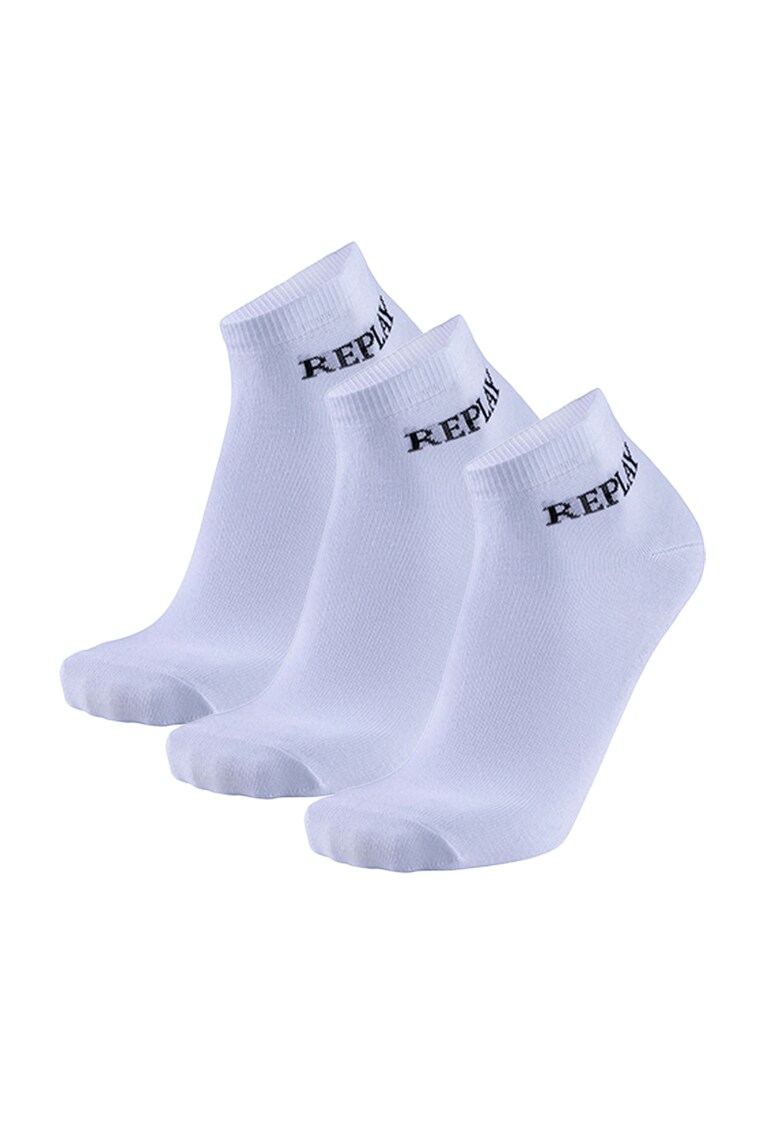 Oferte la Set de sosete unisex scurte cu logo - 3 perechi - Alb