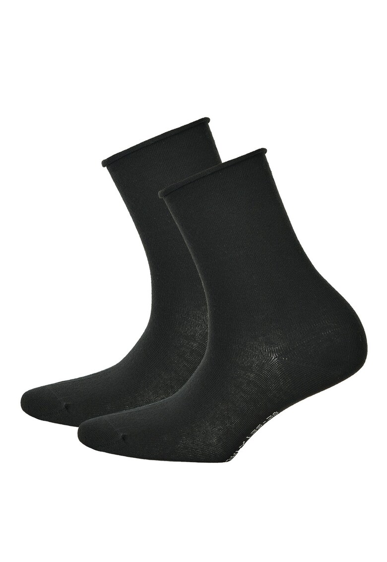 Oferte la Set de sosete lungi cu model uni - 2 perechi - Negru