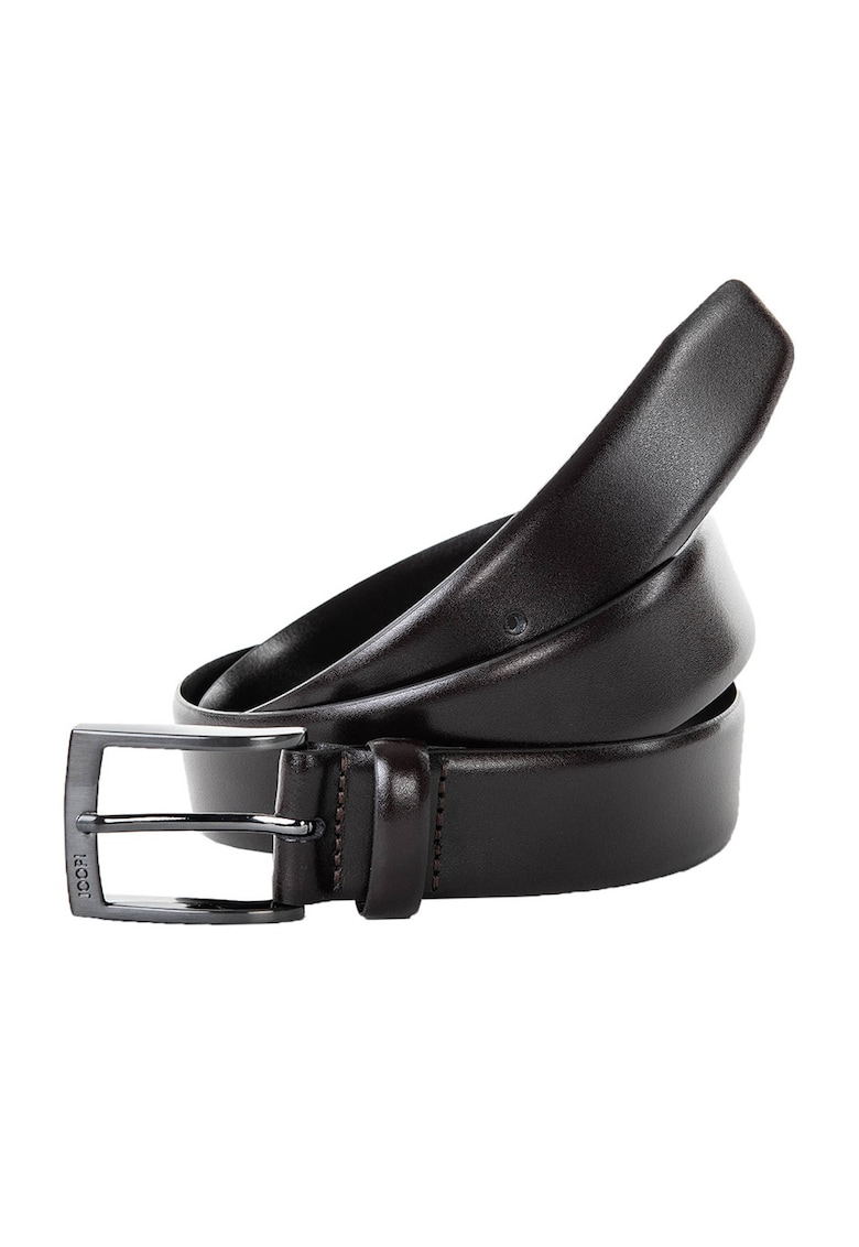 Oferte la Curea de piele cu catarama metalica - Maro inchis