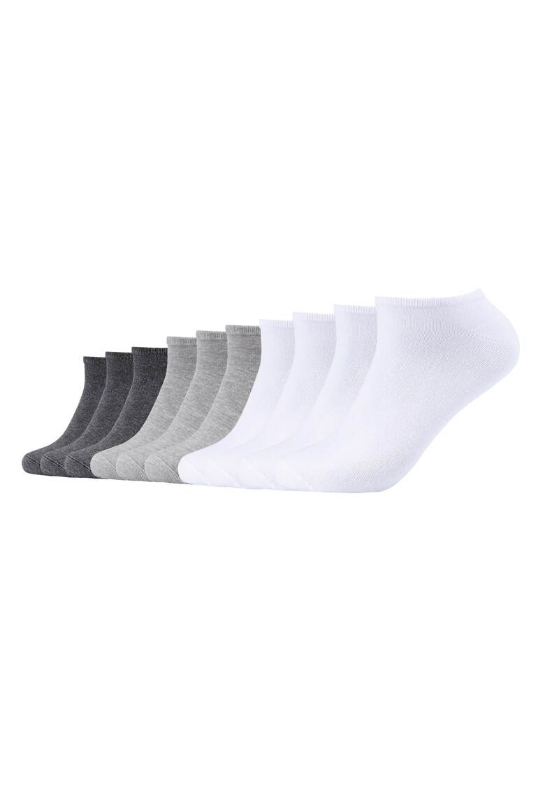 Oferte la Set de sosete unisex pana la glezna - 10 perechi - Alb/Gri melange