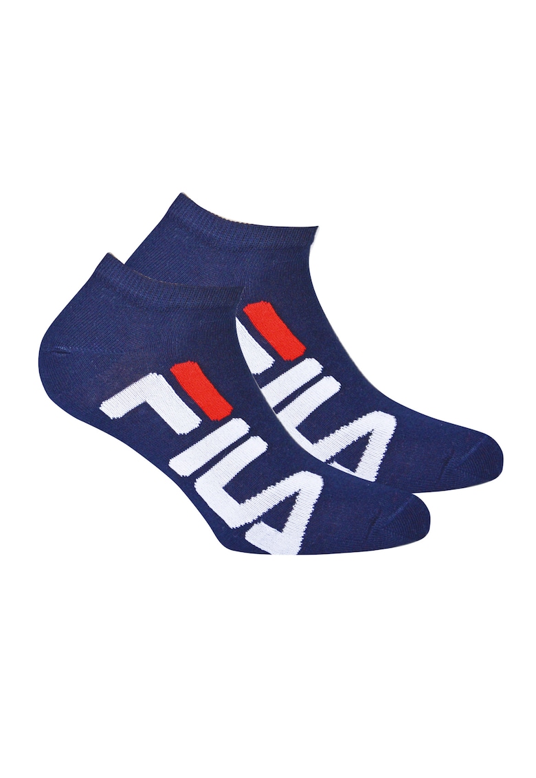 Oferte la Set de sosete scurte unisex cu logo - 2 perechi - Albastru