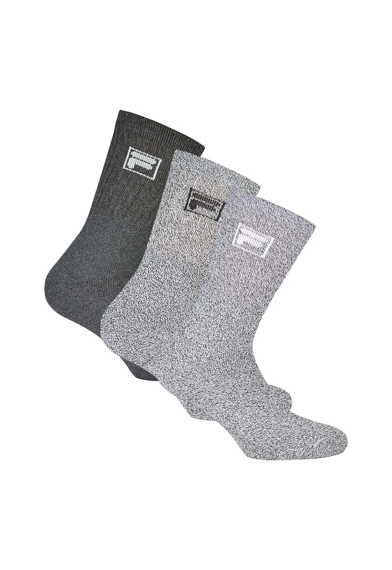 Oferte la Set de sosete lungi unisex - 3 perechi - Gri melange