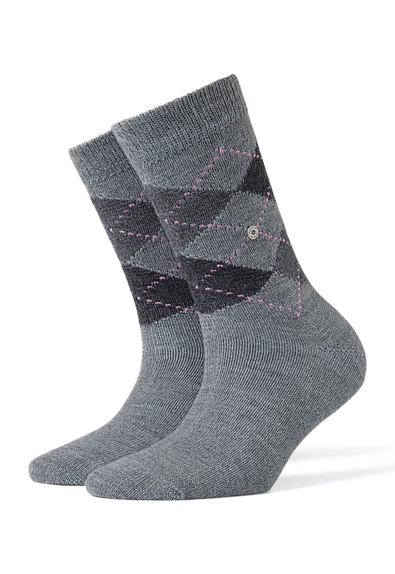 Oferte la Sosete lungi cu model argyle Whitby - Gri deschis