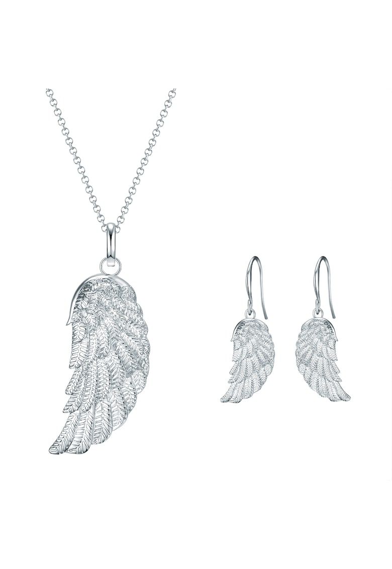 Oferte la Set de colier si cercei cu cristale - Argintiu