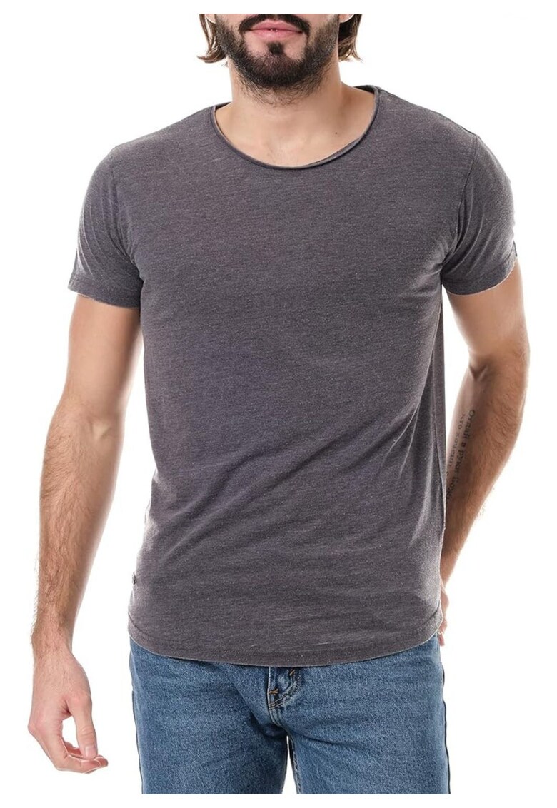 Tricou barbati  gri - bumbac - croiala lejera - stil clasic - set nou -