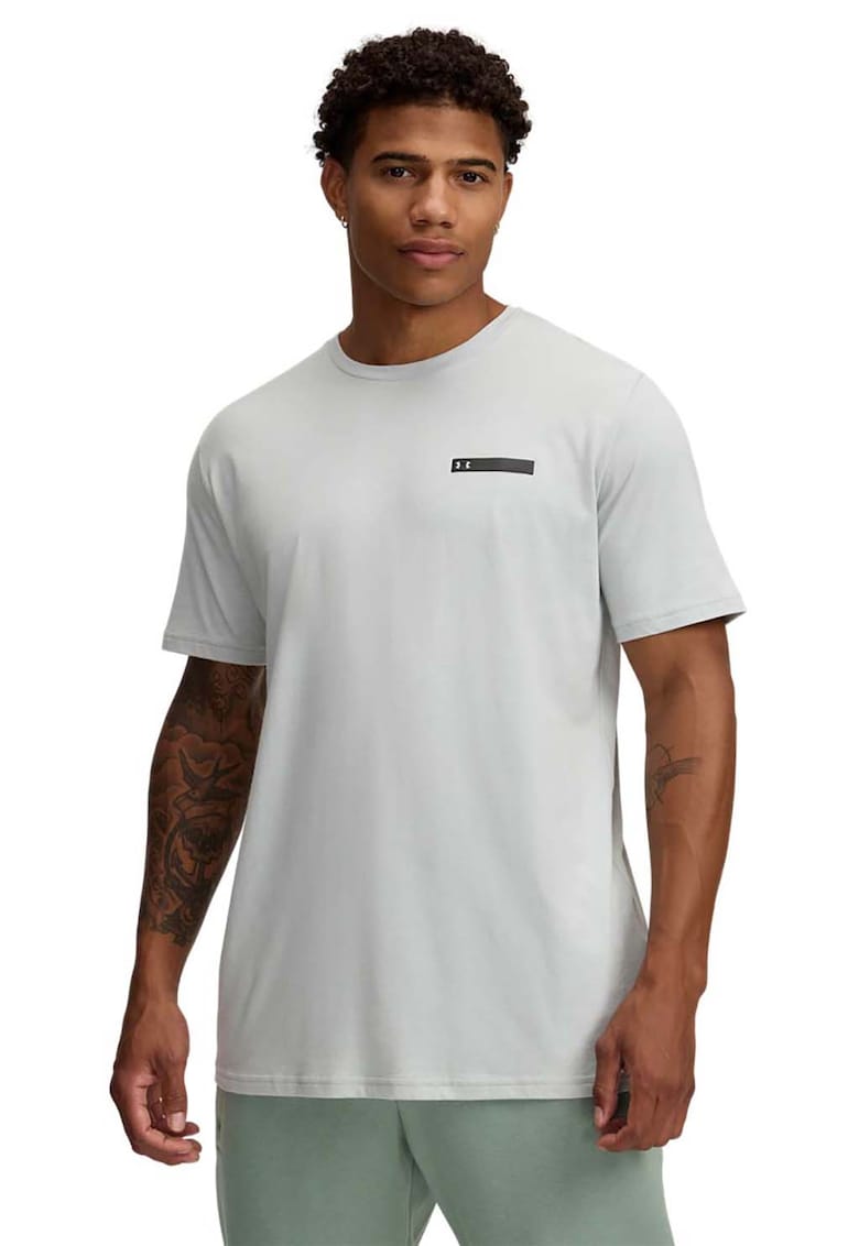 Tricou relaxed fit cu logo discret - Verde pal