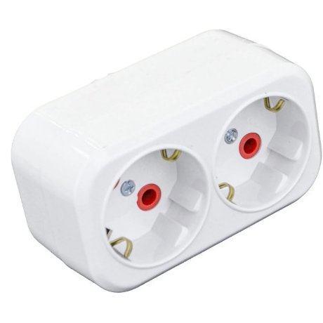 Oferte la Stecher dublu Schuko Starke ST01407, 16A 2P+E 2 prize alb