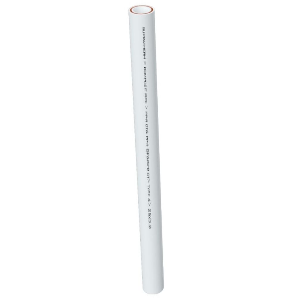 Oferte la Teava PPR-CT 20 mm Supratherm, insertie compozit, 25 bar, alb, 4m