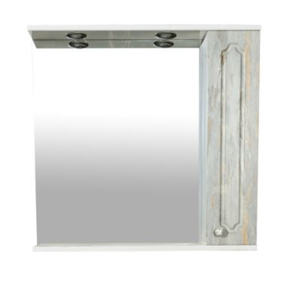 Oferte la Oglinda cu dulap Sanitop Rustik Antik, MDF/PAL, alb patinat, 700 x 720 x 185 mm