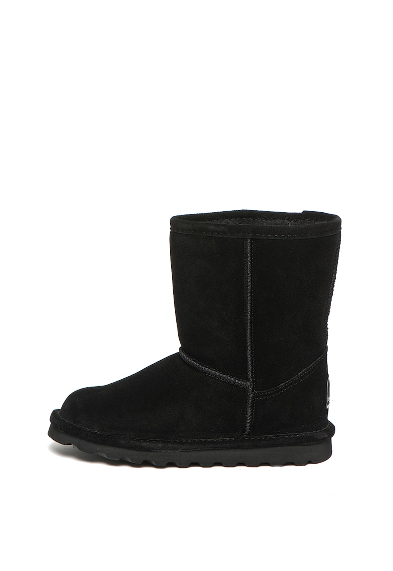 Oferte la Cizme de piele intoarsa - cu captuseala de lana - fara inchidere Elle Youth - Negru