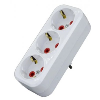 Oferte la Stecher triplu Schuko Starke ST01408, 16A 2P+E 3 prize alb