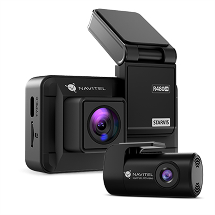 Oferte la Camera Auto DVR R480 2K Duala de Bord + Spate Senzor G Negru