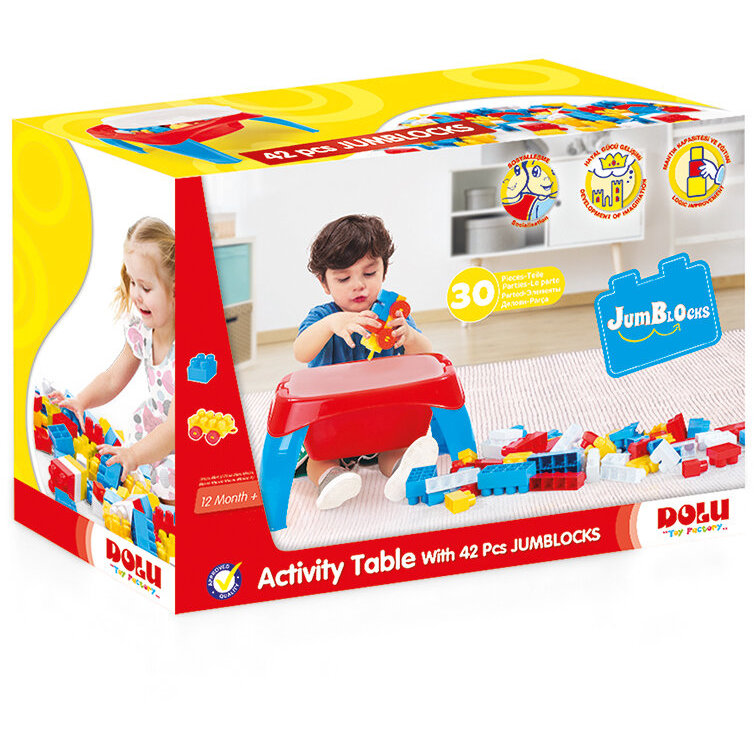 Oferte la Set de Constructie Masuta de Activitati cu 30 Cuburi de Construit 1 An+