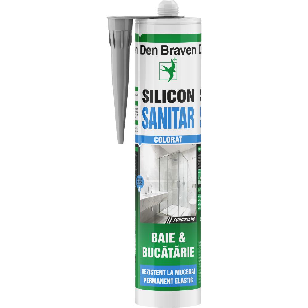 Oferte la Silicon sanitar Den Braven, interior/exterior, gri, 280 ml