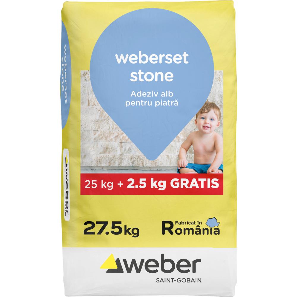 Oferte la Adeziv pentru piatra naturala Weber Stone set, alb, 25 kg + 2.5 kg Overfill