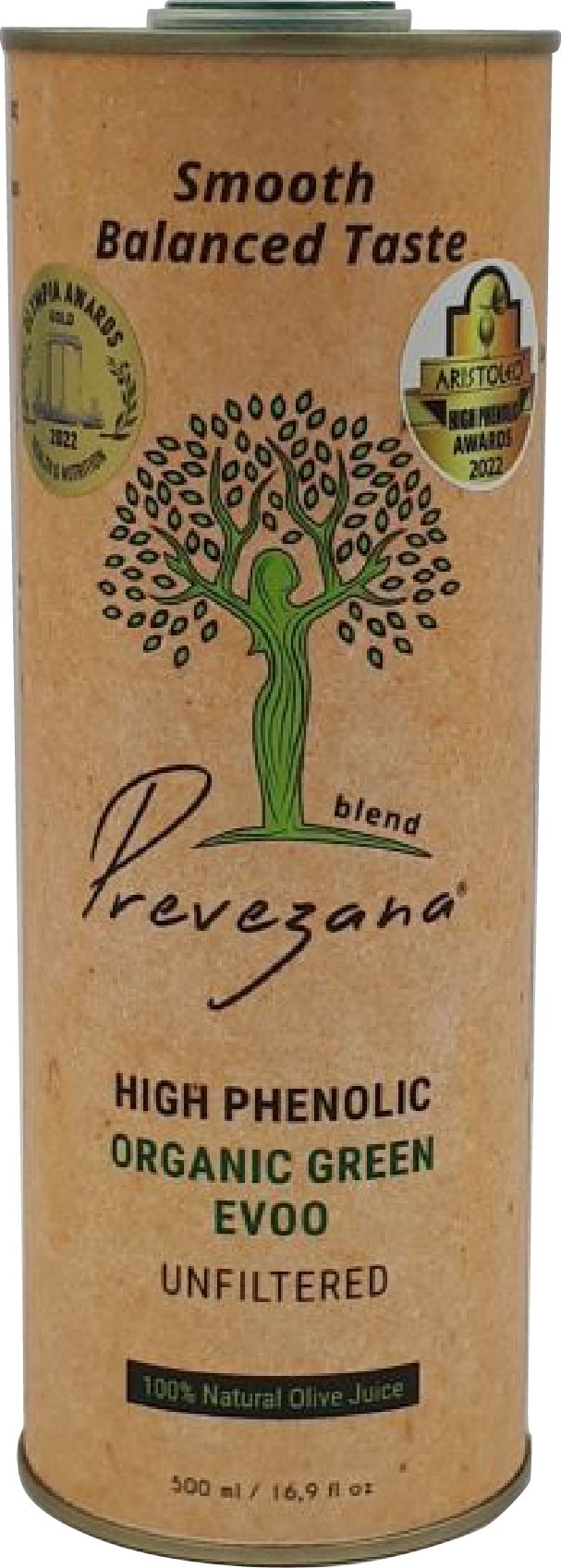 Oferte la Ulei de masline cu continut mare de fenoli, bio, nefiltrat, gust echilibrat, 500ml Prevezana Green Olive Oil