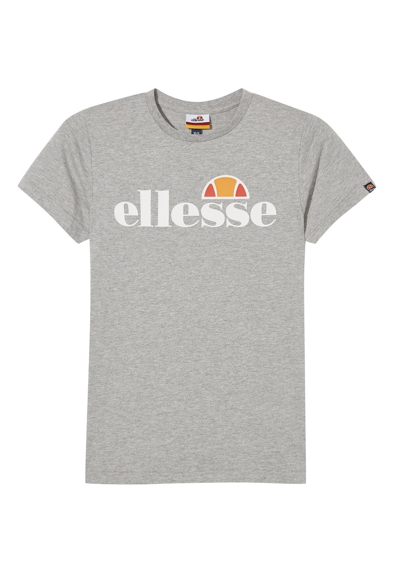 Oferte la Tricou cu decolteu la baza gatului si logo - Alb/Gri