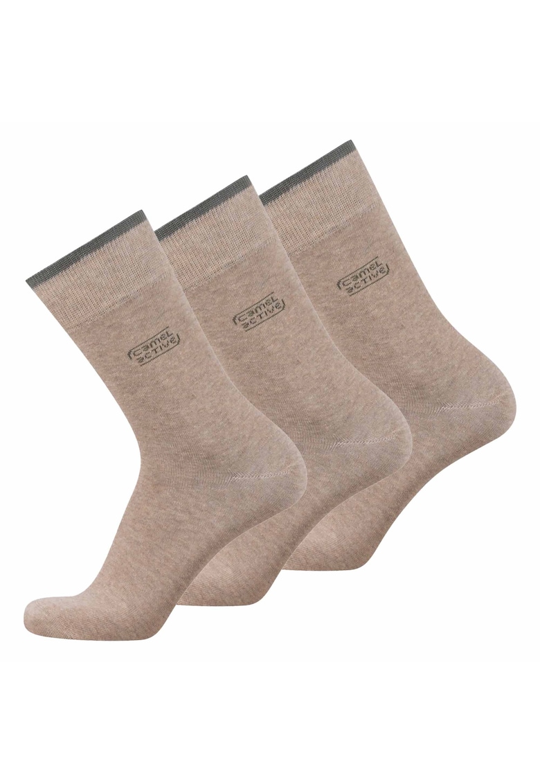 Oferte la Set de sosete lungi din amestec de bumbac organic - 3 perechi - Bej