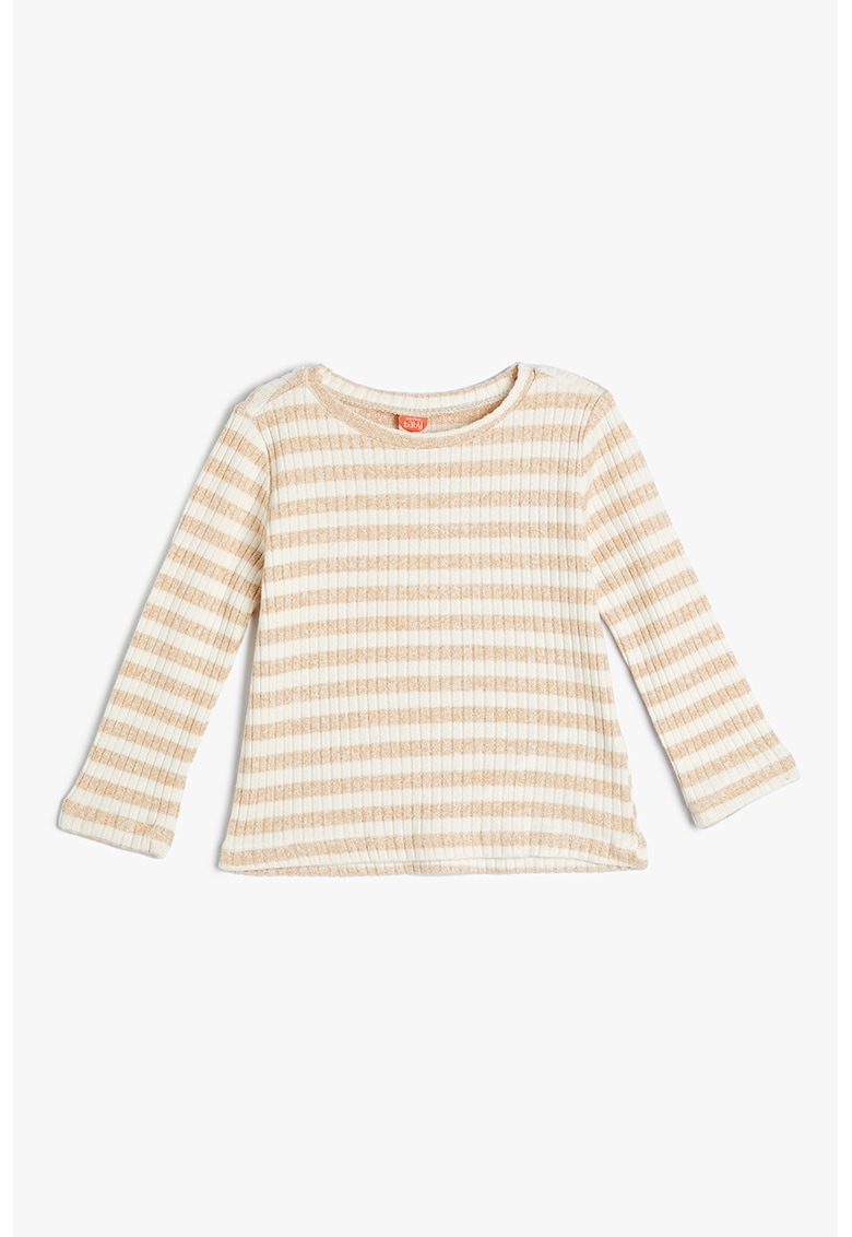 Oferte la Bluza cu model cu striatii si dungi - Alb/Bej