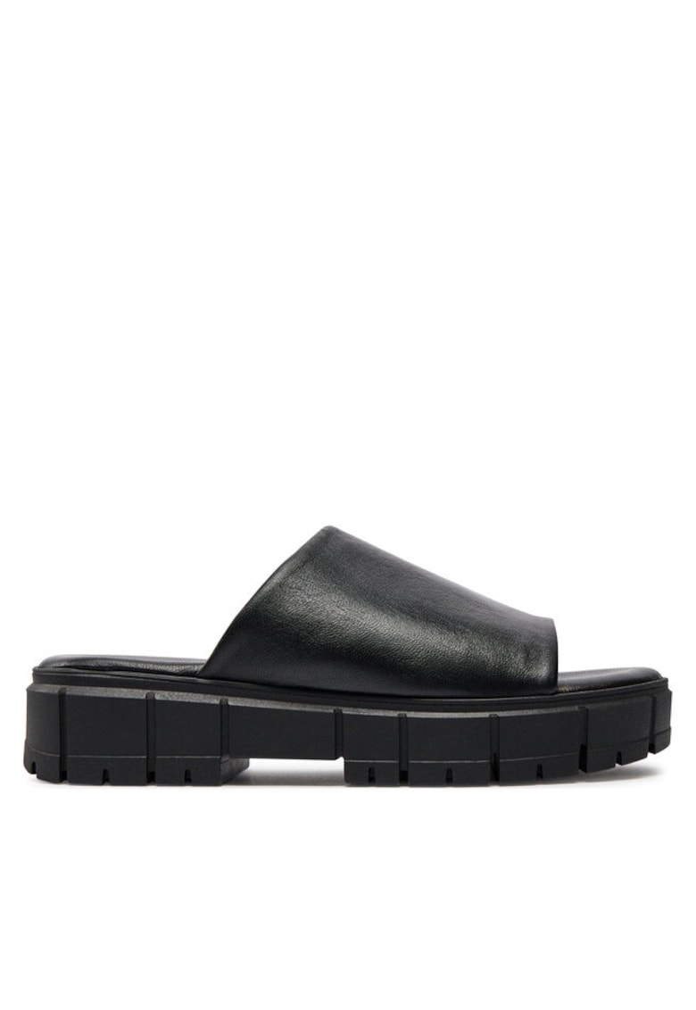 Slapi - papuci - saboti dama  303724801 - Piele naturala - Negru