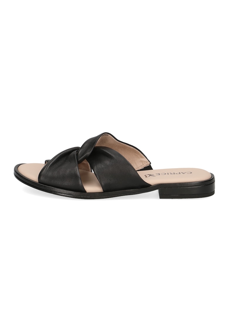 Oferte la Papuci din piele - Negru/Maro nisip