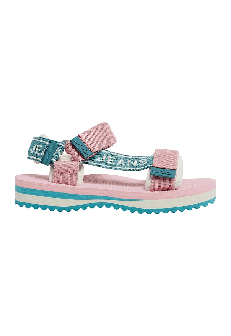 Oferte la Sandale cu logo - Roz prafuit/Verde persan
