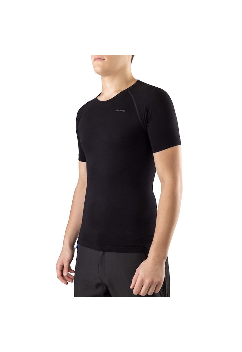 Tricou sport barbati -  Lockness - Fibre bambus/Poliamida - Negru - Negru