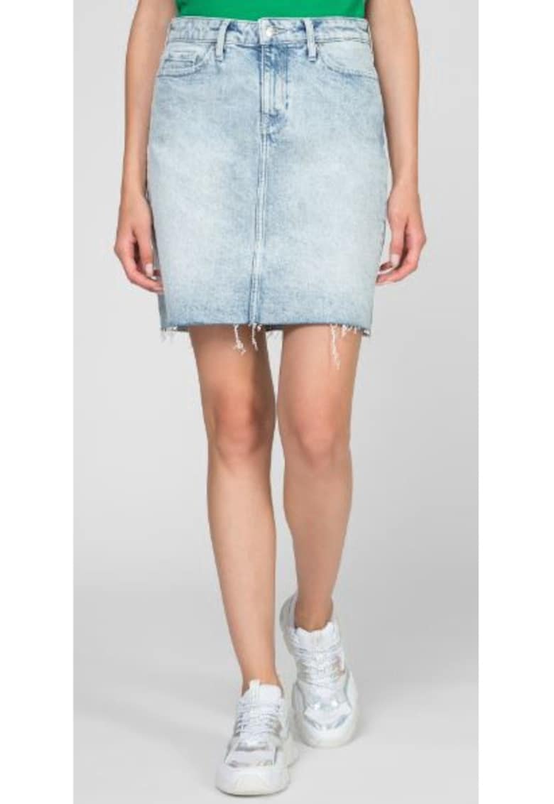 Fusta din denim cu talie inalta Nubia -