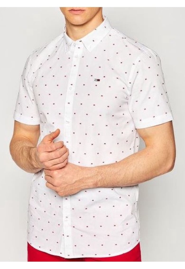 Camasa slim fit cu maneca scurta Dobby -