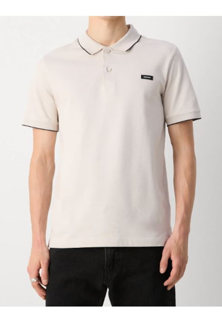 Tricou regular fit cu guler polo