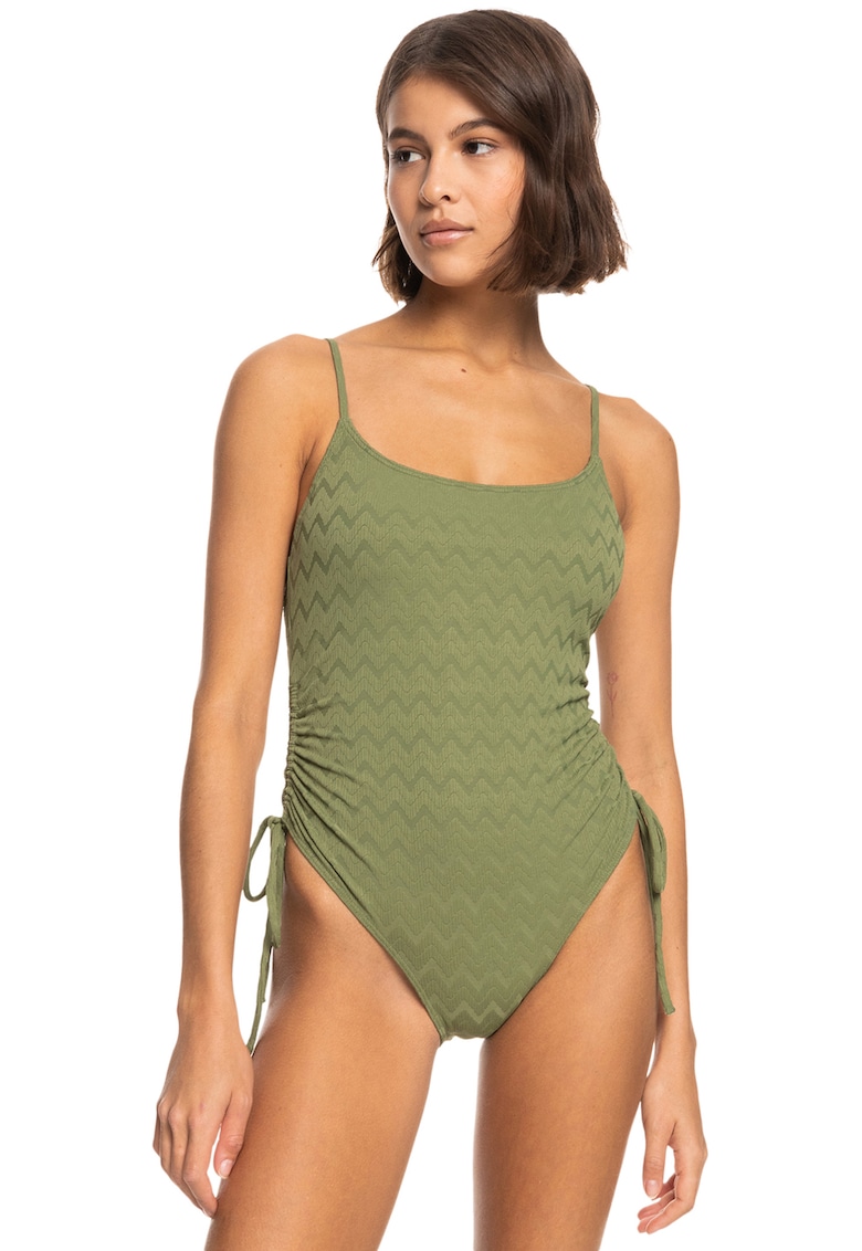 Costum de baie intreg cu detalii plisate Current Coolnes - Verde