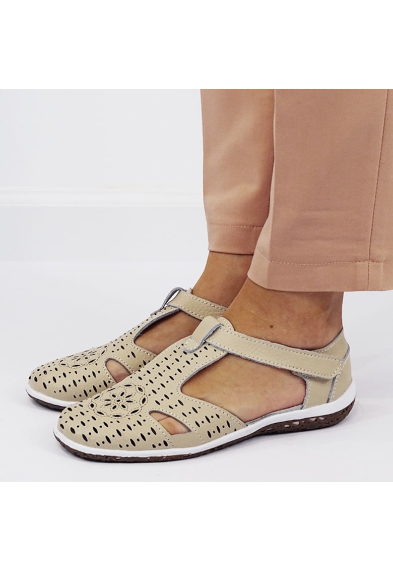 Oferte la Balerini bej din piele naturala 5121 M5 17359 - Bej