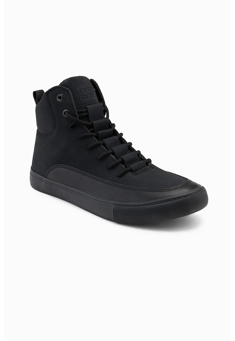 Oferte la Pantofi sport din material textil cu insertii de piele ecologica - Negru