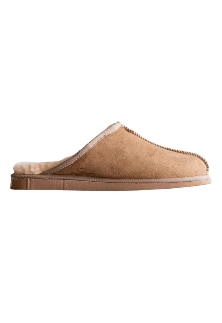 Oferte la Papuci barbati  lana/piele naturala - maro