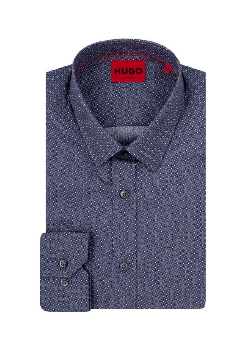 Oferte la Camasa HUGO - model Elisha02 - subtire - albastru marin - 100% bumbac