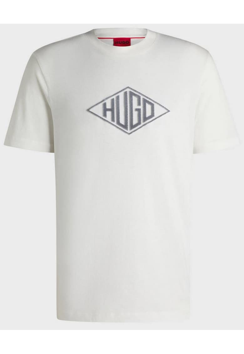 Tricou din bumbac cu logo pe piept -