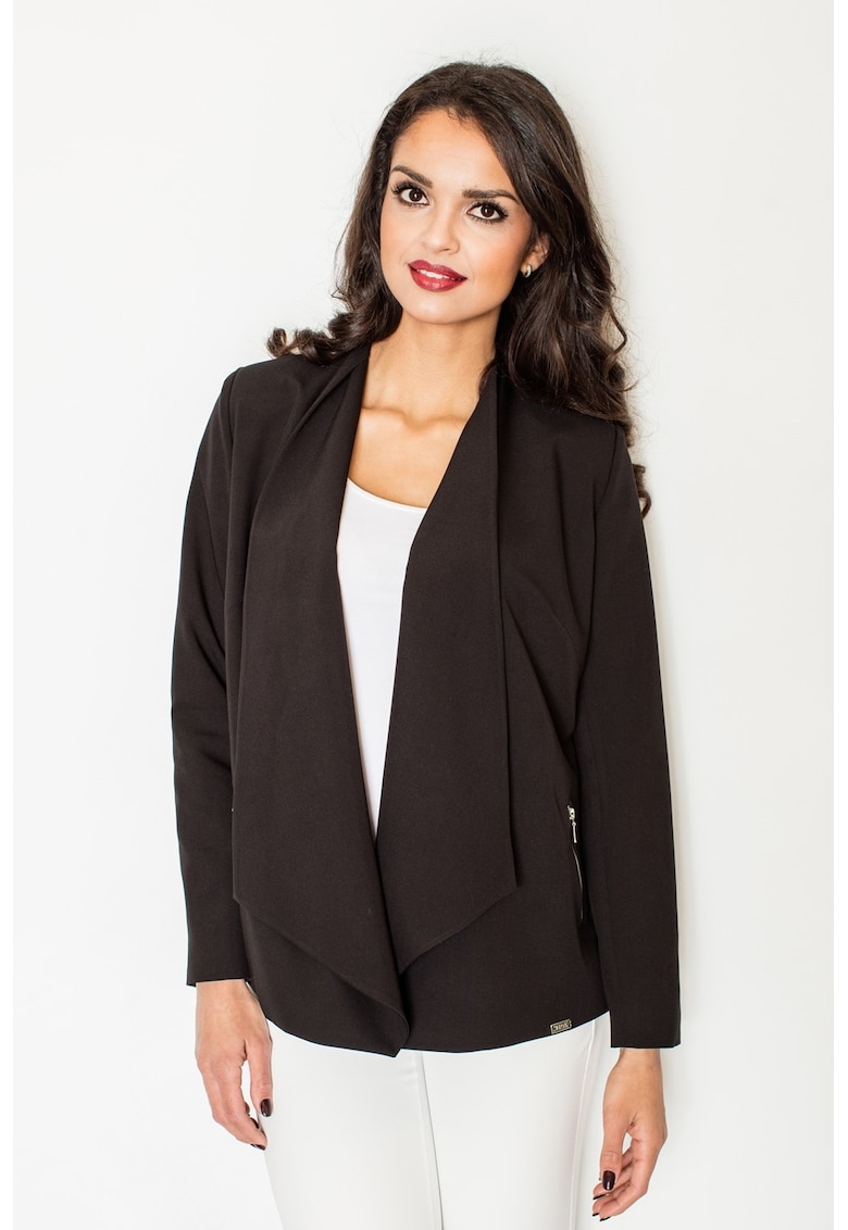 Oferte la Jacheta supradimensionata  M435 - neagra - poliester si vascoza - fara inchizatori